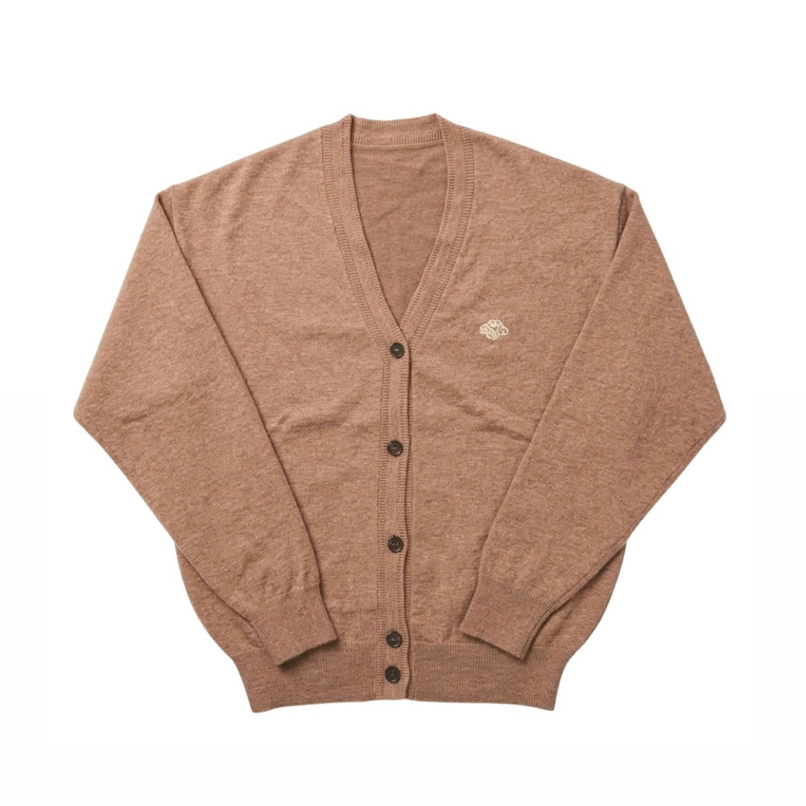 Logo cardigan brown