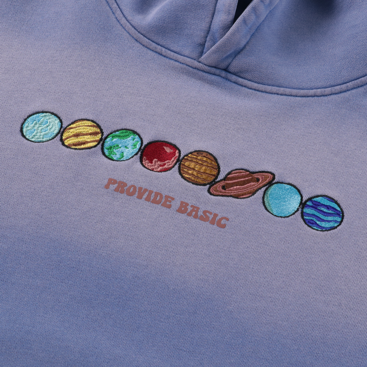 Washed planet logo hoodie blue