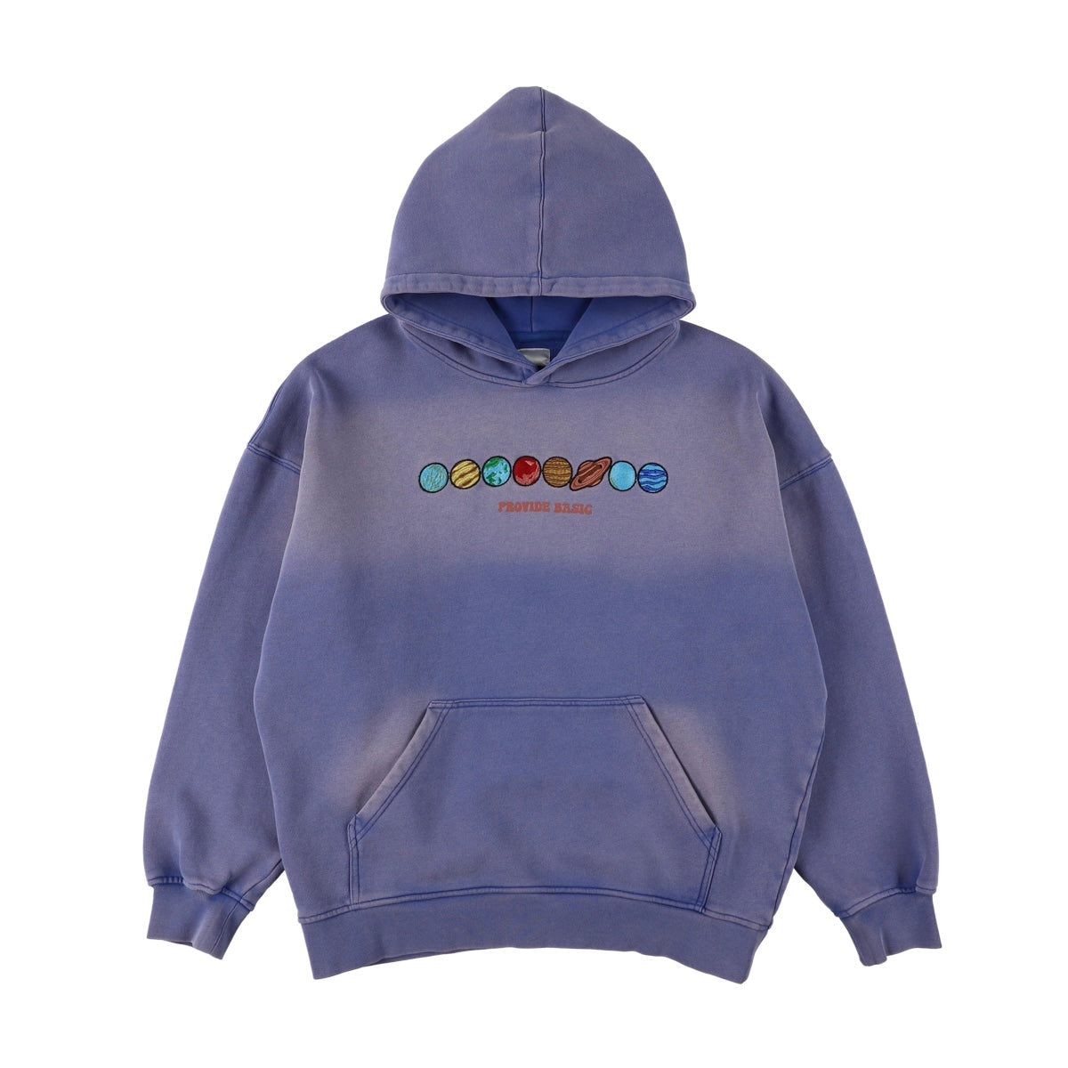 Washed planet logo hoodie blue