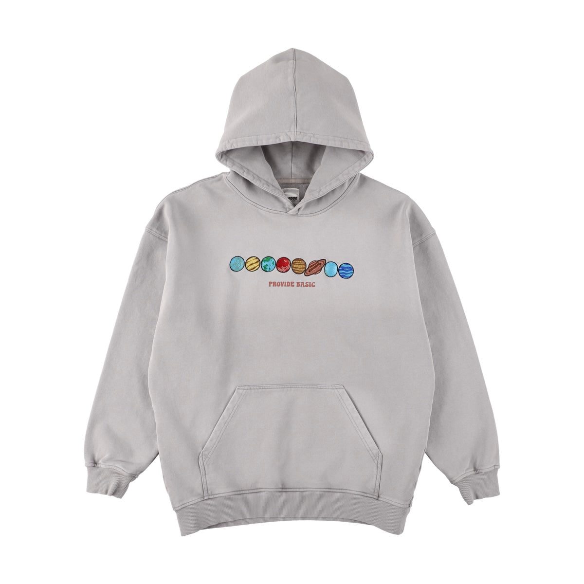 Washed planet logo hoodie gray