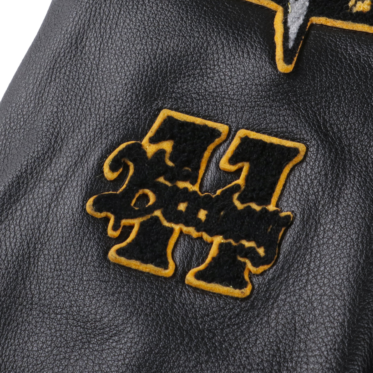 “CAPTURE THE FLAG” LEATHER STADIUM JACKET